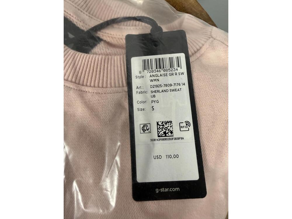 NWT G-Star RAW Anglaise Graphic Crewneck Sweatshirt Womens Pink Small $110 MSRP - Picture 7 of 8